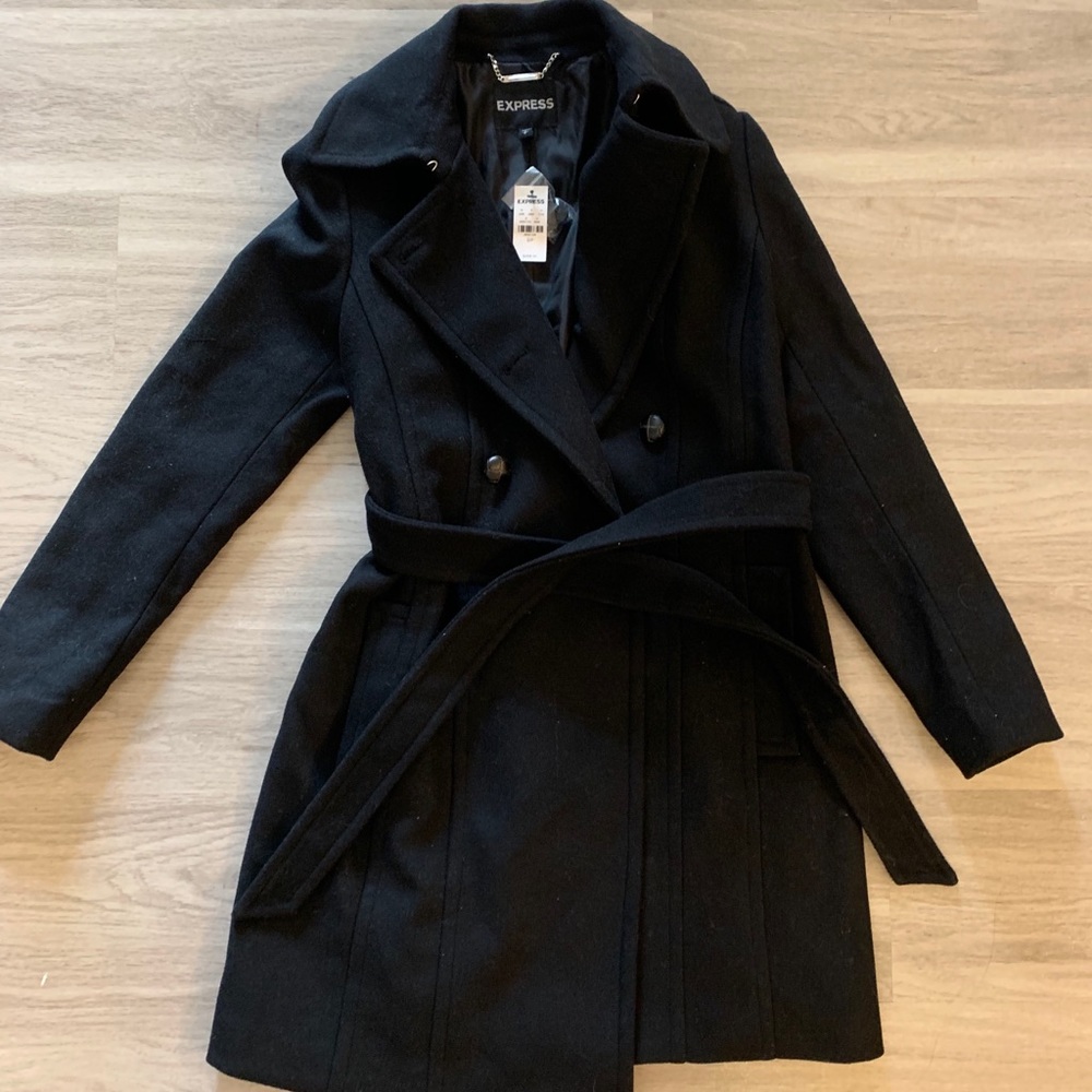 Express Black Peacoat